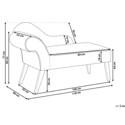 Beliani BIARRITZ - Chaise longue - Wit - Linkerzijde - Polyester
