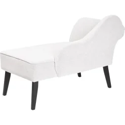 Beliani BIARRITZ - Chaise longue - Wit - Linkerzijde - Polyester