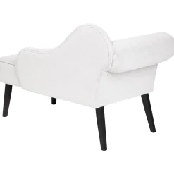 Beliani BIARRITZ - Chaise longue - Wit - Linkerzijde - Polyester