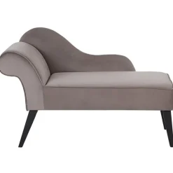 Beliani BIARRITZ - Chaise longue - Grijs - Linkerzijde - Fluweel Clearance