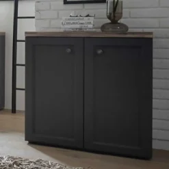 Emob Bijzetkastje Norah 82cm met 2 deuren - grijs/bruin Hot