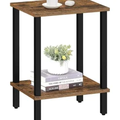 Merkloos Bijzettafel - industrieel - 55x38x30 cm - vintage bruin New