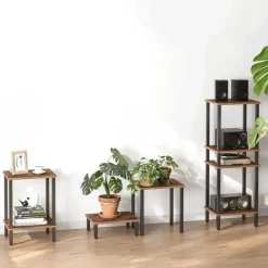 Merkloos Bijzettafel - industrieel - 55x38x30 cm - vintage bruin New