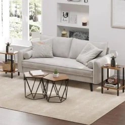 Merkloos Bijzettafel - industrieel - 55x38x30 cm - vintage bruin New