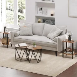 Merkloos Bijzettafel - industrieel - 55x38x30 cm - vintage bruin New