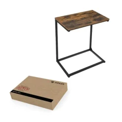 Merkloos Bijzettafel - industriële look - 55x66x35 cm - vintage bruin