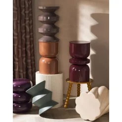 Leen Bakker Bijzettafel Barcelona - paars - 55xØ31 cm Clearance