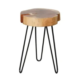 Dimehouse Bijzettafel Boomstam Arbor acaciahout - 32x32x45 cm - Hout - Bruin New