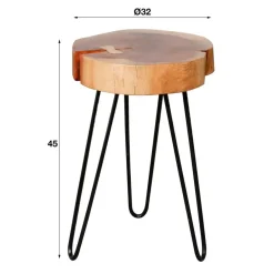 Dimehouse Bijzettafel Boomstam Arbor acaciahout - 32x32x45 cm - Hout - Bruin New