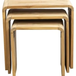 Leen Bakker Bijzettafel Dimas - teakhout - set van 3 Hot