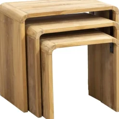 Leen Bakker Bijzettafel Dimas - teakhout - set van 3 Hot