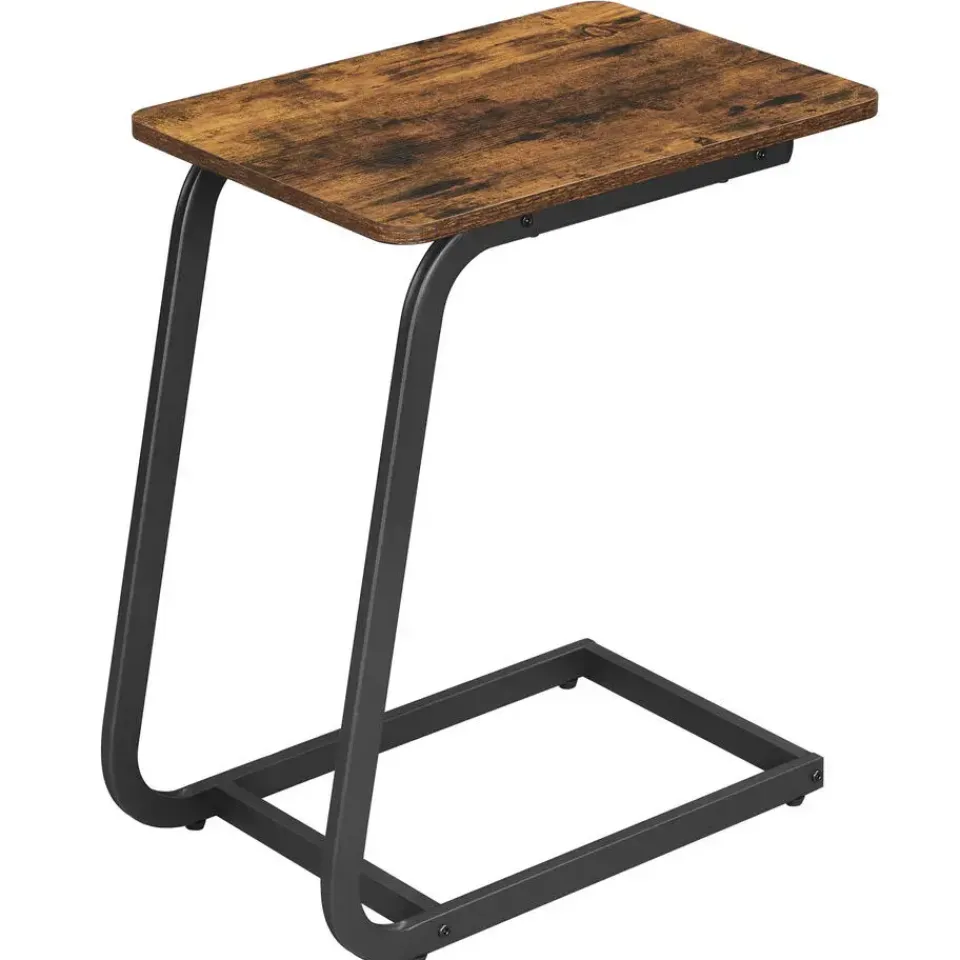 Merkloos Bijzettafel met Vintage Look - 50x62x35 cm - Zwart en Bruin Discount