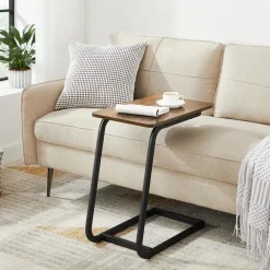 Merkloos Bijzettafel met Vintage Look - 50x62x35 cm - Zwart en Bruin Discount