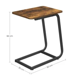 Merkloos Bijzettafel met Vintage Look - 50x62x35 cm - Zwart en Bruin Discount