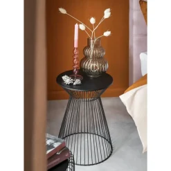 Leen Bakker Bijzettafel Napels - zwart - 47xØ33 cm Sale