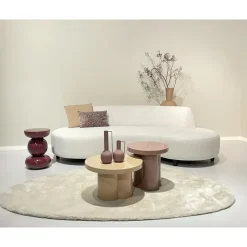 Livingfurn Bijzettafel Paars Staal - 33x33x50cm - Brix Dex Discount