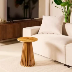 HomeMixx Bijzettafel Phiel - Naturel Ø40cm