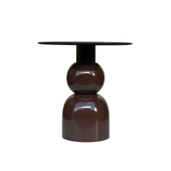 Livingfurn Bijzettafel Rond - Bruin Staal - 50x49,5x52,5cm - Brix Best