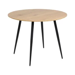 Beliani BJORKA - Ronde eettafel - Lichthout - 100 cm - MDF Outlet