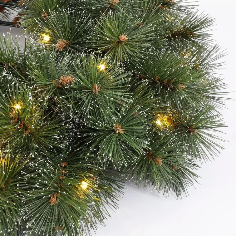 Black Box Trees Glendon Kerstkrans met LED Verlichting - Ø60cm - Groen Discount