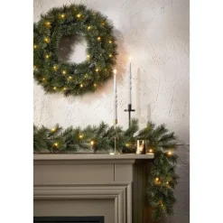 Black Box Trees Glendon Kerstkrans met LED Verlichting - Ø60cm - Groen Discount