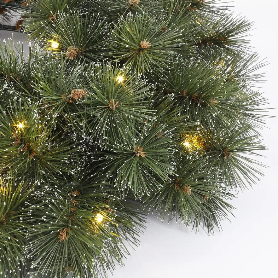 Black Box Trees Glendon Kerstkrans met LED Verlichting - Ø60cm - Groen Discount