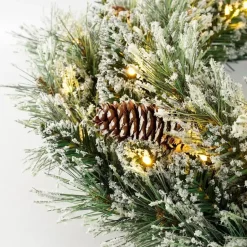 Black Box Trees Vandans Kerstkrans met LED - Ø60 cm - Groen Frosted Online