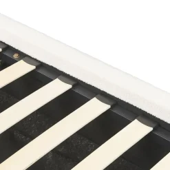 Beliani BLAGNAC - Bed met opbergruimte - Wit - 160 x 200 cm - Bouclé Clearance