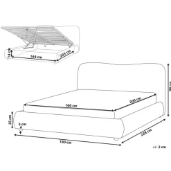 Beliani BLAGNAC - Bed met opbergruimte - Wit - 160 x 200 cm - Bouclé Clearance