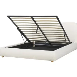 Beliani BLAGNAC - Bed met opbergruimte - Wit - 160 x 200 cm - Bouclé Clearance