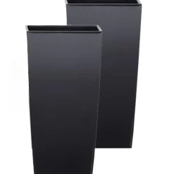 Prosperplast Bloempot/plantenpot Urbi - antraciet - 19 x 19 x 37 cm New