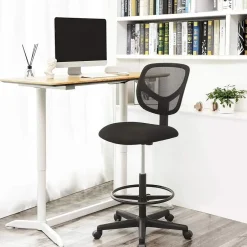 Bobbel Home - Ergonomische bureaustoel - Verstelbare voetsteun - Zwart Discount