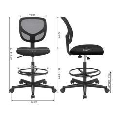 Bobbel Home - Ergonomische bureaustoel - Verstelbare voetsteun - Zwart Discount