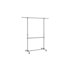 Parya Home Bobbel Home - Garderoberek - Met wieltjes - Hoogte verstelbaar - RVS - Zilver Clearance