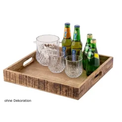 Bobbel Home - Houten Dienblad - Decoratief Serveerblad -40x40cm - Bruin Discount