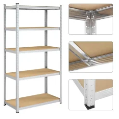 Parya Bobbel Home - Kelderkast - 200 x 100 x 50 cm - Zilverkleurig