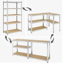 Parya Bobbel Home - Kelderkast - 200 x 100 x 50 cm - Zilverkleurig