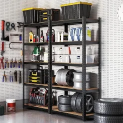 Bobbel Home - Stellingkast - 5 verstelbare planken - max 600kg - Zwart