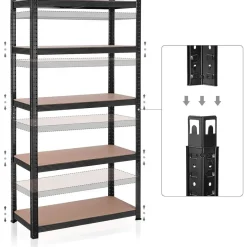 Bobbel Home - Stellingkast -Verstelbare planken - 200x100x50cm - 875 kg - Zwart Best