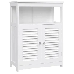 Bobbel Home - Witte Badkamerkast - Inclusief 2 Lamellendeuren - Landelijk - MDF Hot
