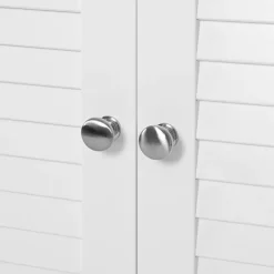 Bobbel Home - Witte Badkamerkast - Inclusief 2 Lamellendeuren - Landelijk - MDF Hot