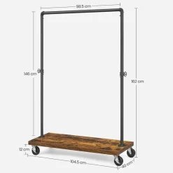 Bobbel Home Kledingrek Metaal - Zwart en bruin Discount