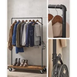 Bobbel Home Kledingrek Metaal - Zwart en bruin Discount