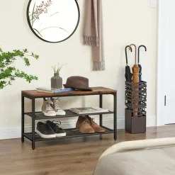 Songmics Bobbel Home Schoenenkast Met Zitje - 80 x 30 x 44.5 cm