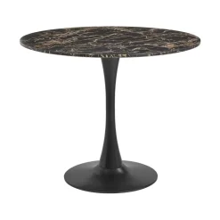 Beliani BOCA - Ronde eettafel - Zwart/Goud - 90 cm - MDF New