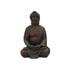 Merkloos Boeddha beeld - bruin - zittend - polystone - 30 cm Best