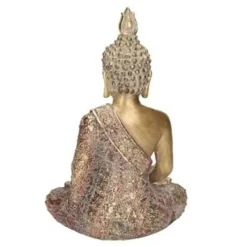 Merkloos Boeddha beeld - goudkleurig - zittend - polystone - 20 cm Online