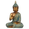 Merkloos Boeddha beeld Shaman - binnen/buiten - goud/jade - 10 x 14 cm New