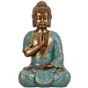 Merkloos Boeddha beeld Shaman - binnen/buiten - goud/jade - 14 x 23 cm Clearance