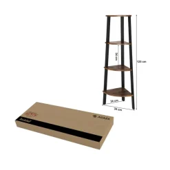 Merkloos Boekenkast - hoekkast - 4 legplanken - 34x125x34 cm - vintage bruin Clearance